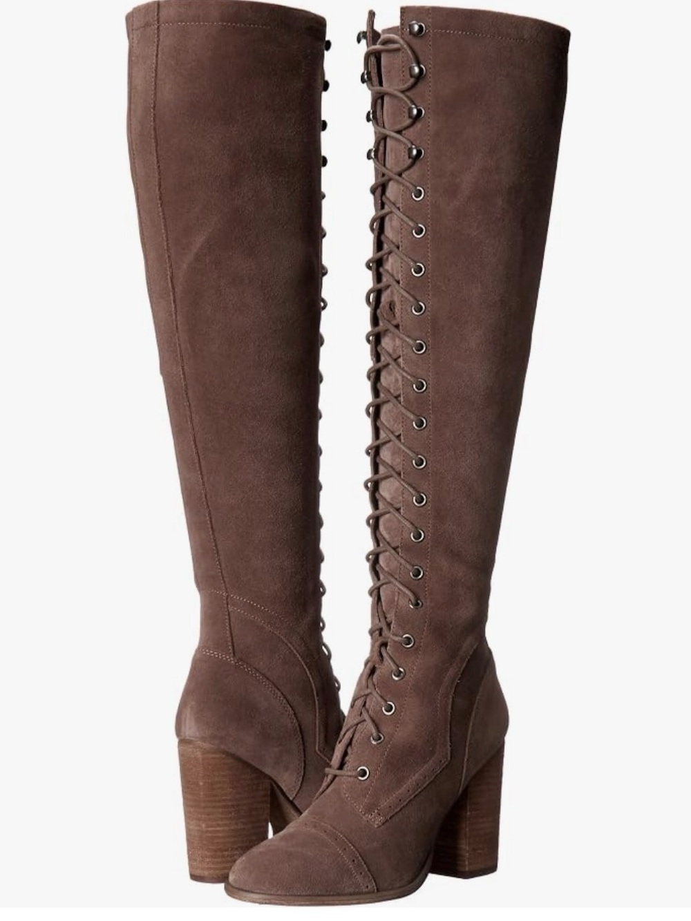 Carlos by Carlos Santana Brown Over-the-Knee Lace-Up Block Heel Boots